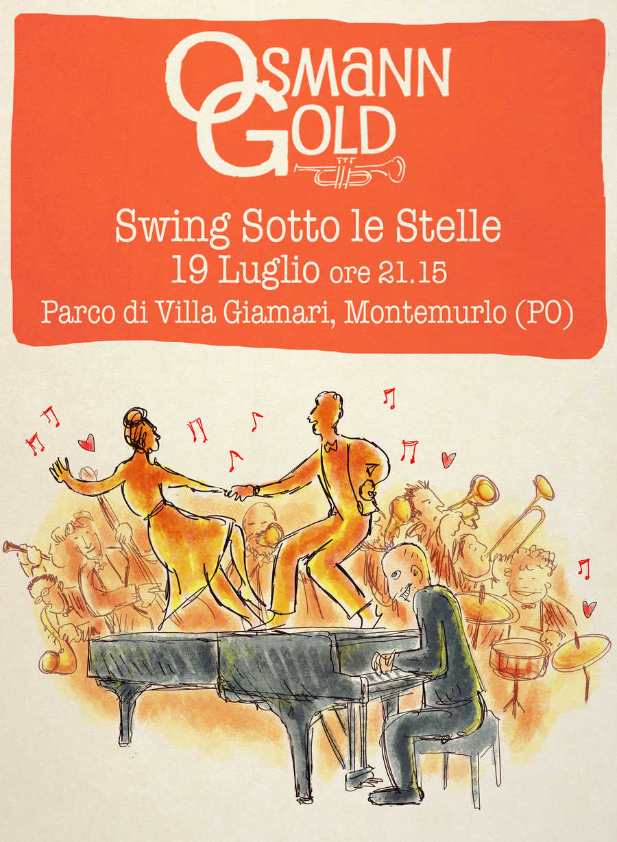 Locandina OsmannGold concerto Swing Sotto le Stelle Villa Giamari Montemurlo