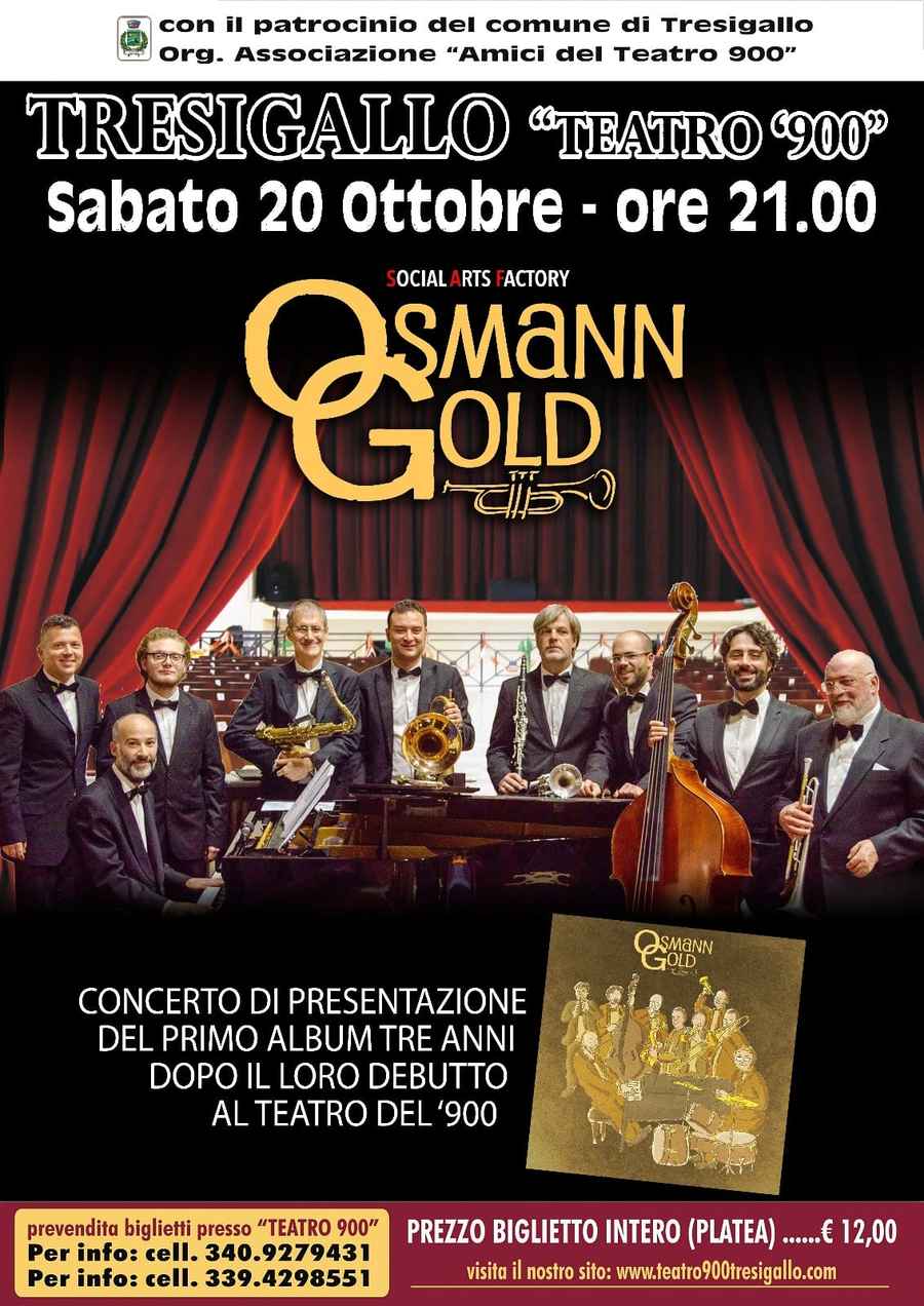 Locandina OsmannGold concerto di presentazione dell'album Teatro '900