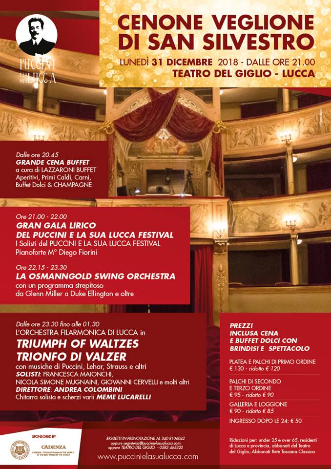 Locandina OsmannGold concerto ultimo dell'anno 2019 Teatro del Giglio di Lucca
