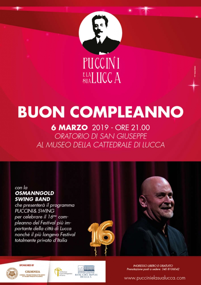 locandina concerto OsmannGold sedicesimo compleanno Festival Puccini e la sua Lucca