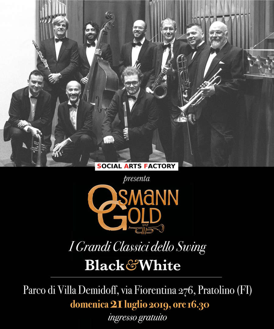 Locandina OsmannGold concerto I Grandi Classici dello Swing - Villa Demidoff