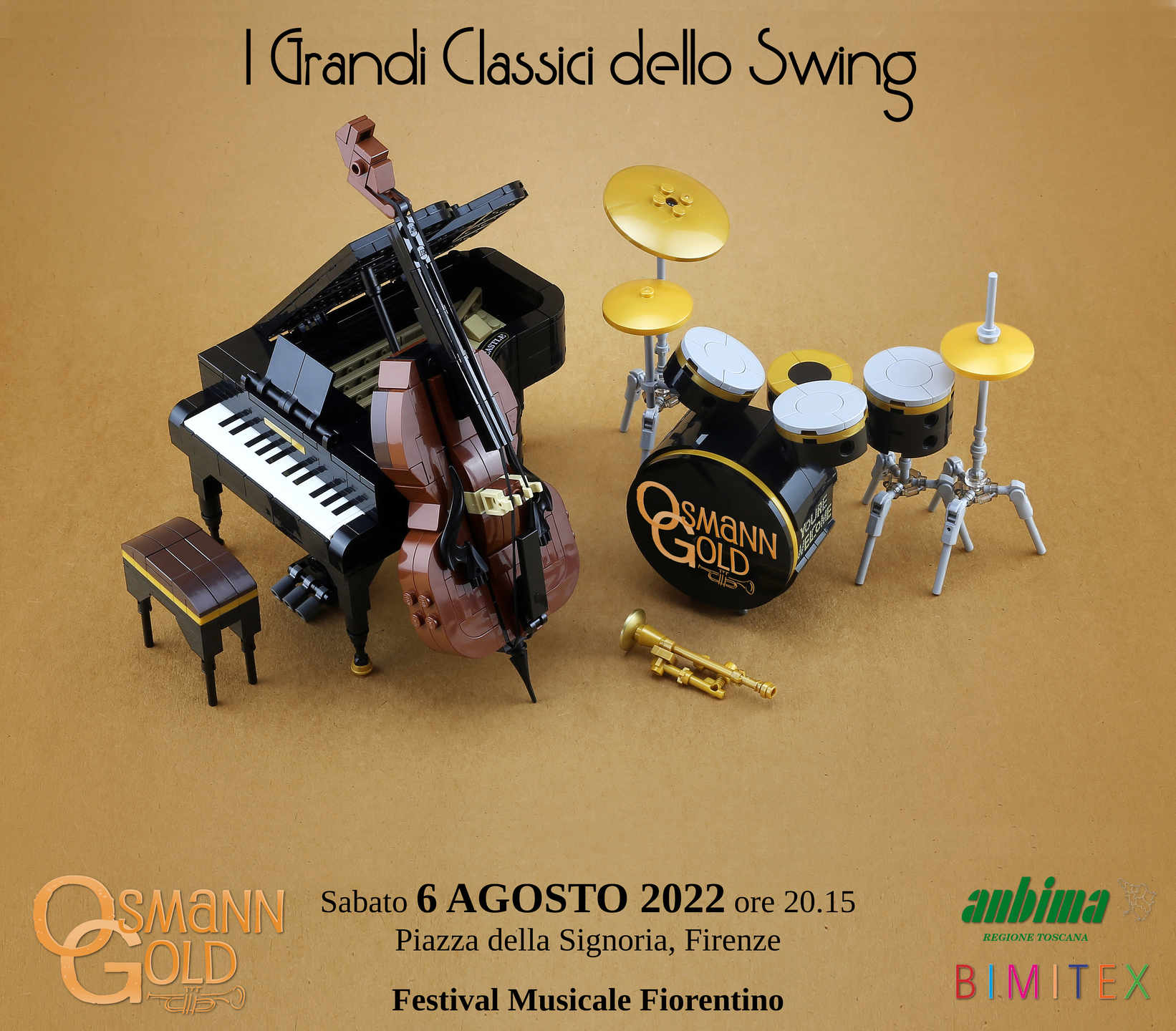 Locandina del concerto OsmannGold "I Grandi Classici dello Swing" a Firenze