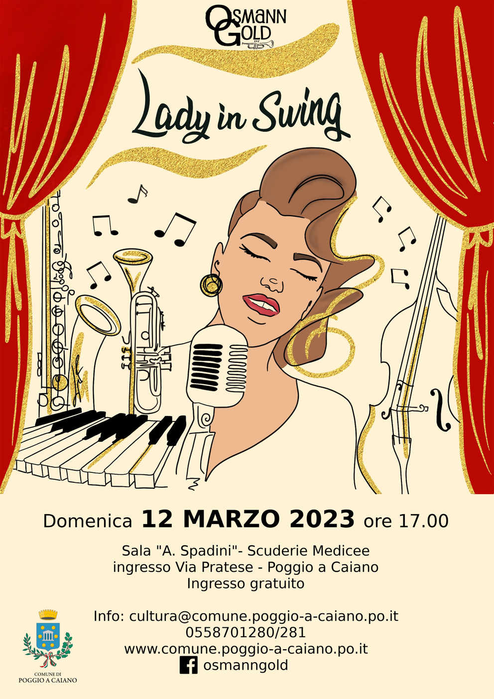 Locandina del concerto OsmannGold "Lady in Swing" a Poggio a Caiano