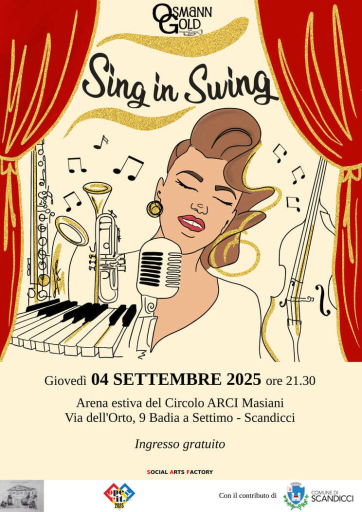 Locandina del concerto Sing in Swing di OsmannGold a Scandicci Open City 2025