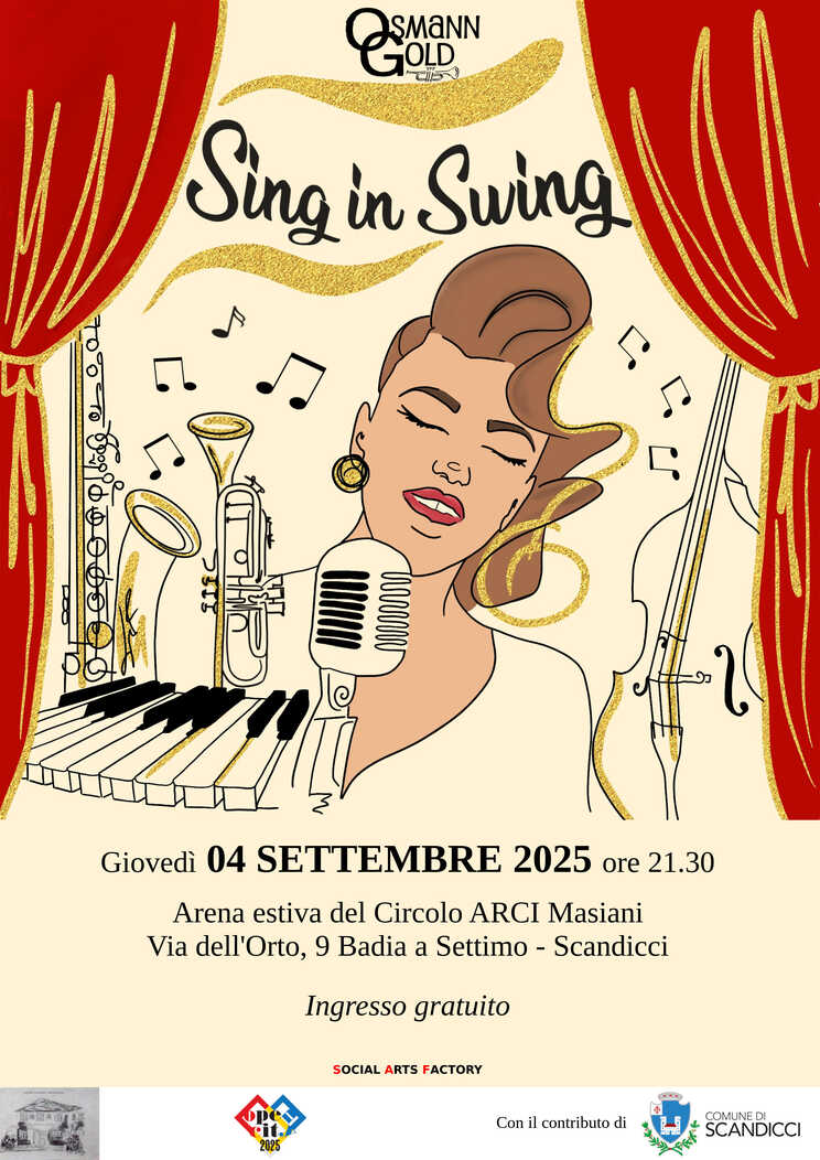 Locandina del concerto Sing in Swing di OsmannGold a Scandicci Open City 2025