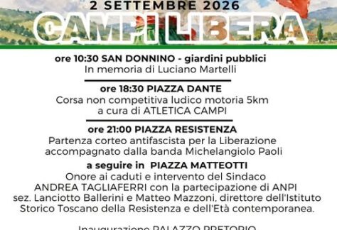 Locandina dei festeggiamenti per l'anniversario della liberazione di Campi Bisenzio