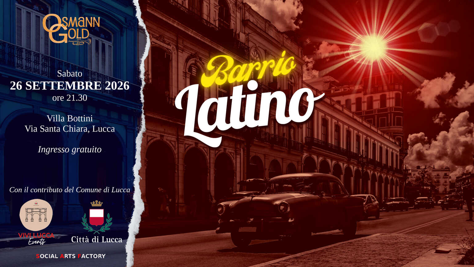 Locandina del concerto Barrio Latino per Vivi Lucca 2026